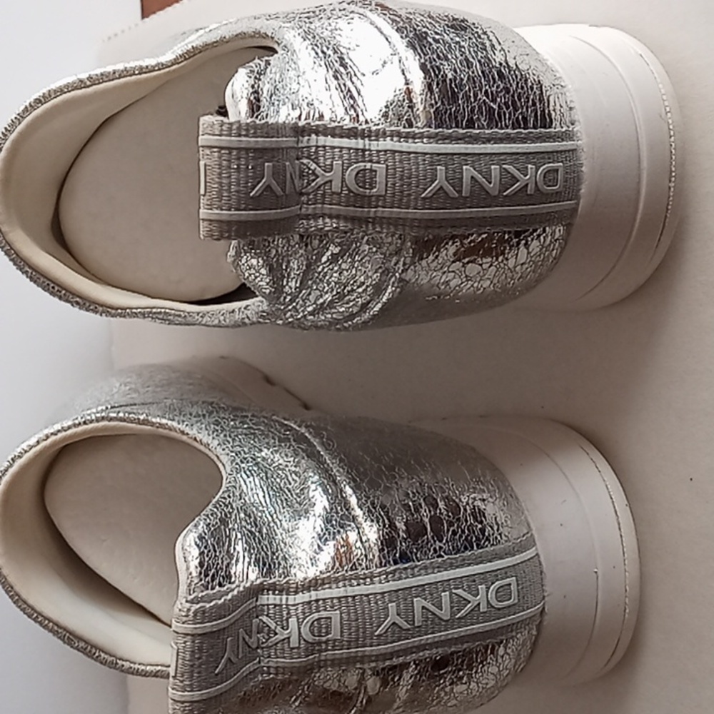 Silver DKNY metallic slip on ladies sneaker - Picture 6 of 6